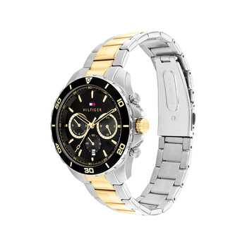 Montre TOMMY HILFIGER jordan homme bracelet acier inoxydable bicolore jaune