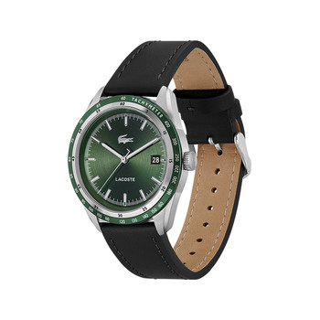 LACOSTE everett herenhorloge met zwarte leren band