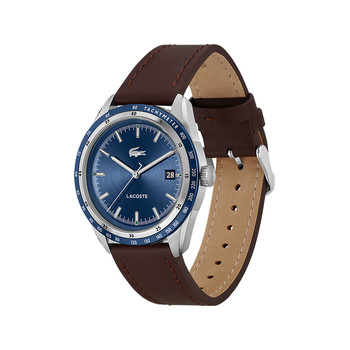 Montre LACOSTE everett homme bracelet cuir marron