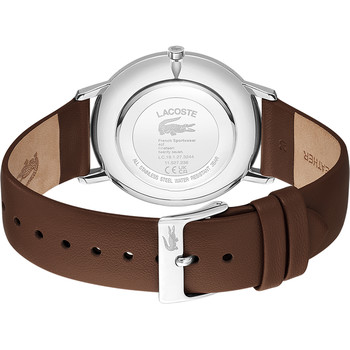 LACOSTE crocorigin herenhorloge bruin leren band