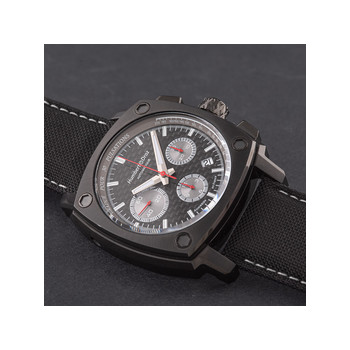 Montre HUMBERT-DROZ hd7 homme chronographe, bracelet cuir noir