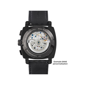 Montre HUMBERT-DROZ hd7 homme chronographe, bracelet cuir noir