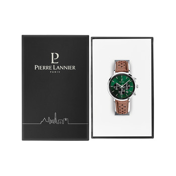 Montre PIERRE LANNIER baron homme bracelet cuir brun