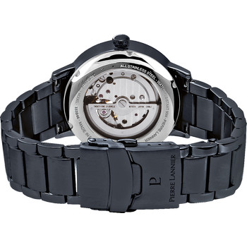 Montre PIERRE LANNIER trio homme automatique, bracelet acier bleu