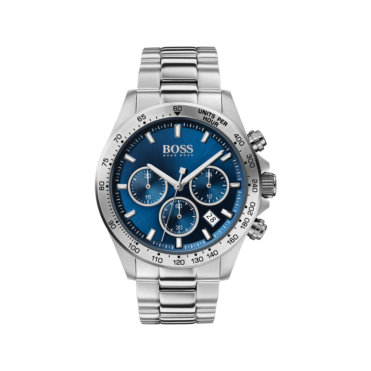 Montre BOSS sport lux homme chronographe, bracelet acier