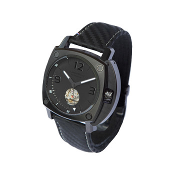 Montre HUMBERT-DROZ hd10 homme automatique, bracelet cuir noir