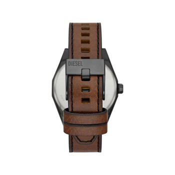 DIESEL scraper men's watch brown leather strap