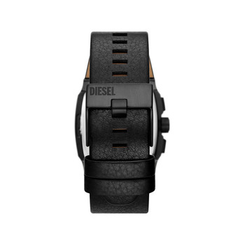DIESEL cliffhanger men's watch with black leather strap
