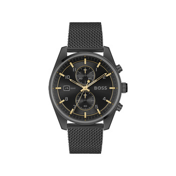 BOSS sport lux heren chronograaf horloge zwart roestvrij stalen armband