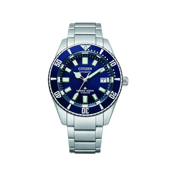 Montre CITIZEN promaster marine fujo tsubo homme mecanique, bracelet titane gris argent