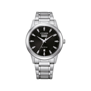 Montre CITIZEN classic elegant homme eco-drive, bracelet acier inoxydable gris argent
