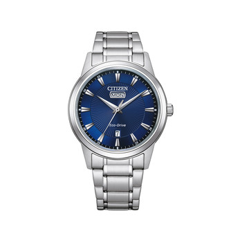 Montre CITIZEN classic elegant homme eco-drive, bracelet acier inoxydable gris argent