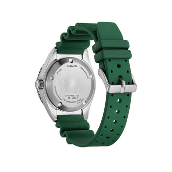 Montre CITIZEN promaster marine homme mecanique, bracelet caoutchouc vert