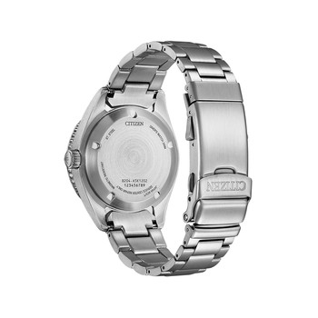 Montre CITIZEN promaster marine homme mecanique, bracelet acier inoxydable gris argent