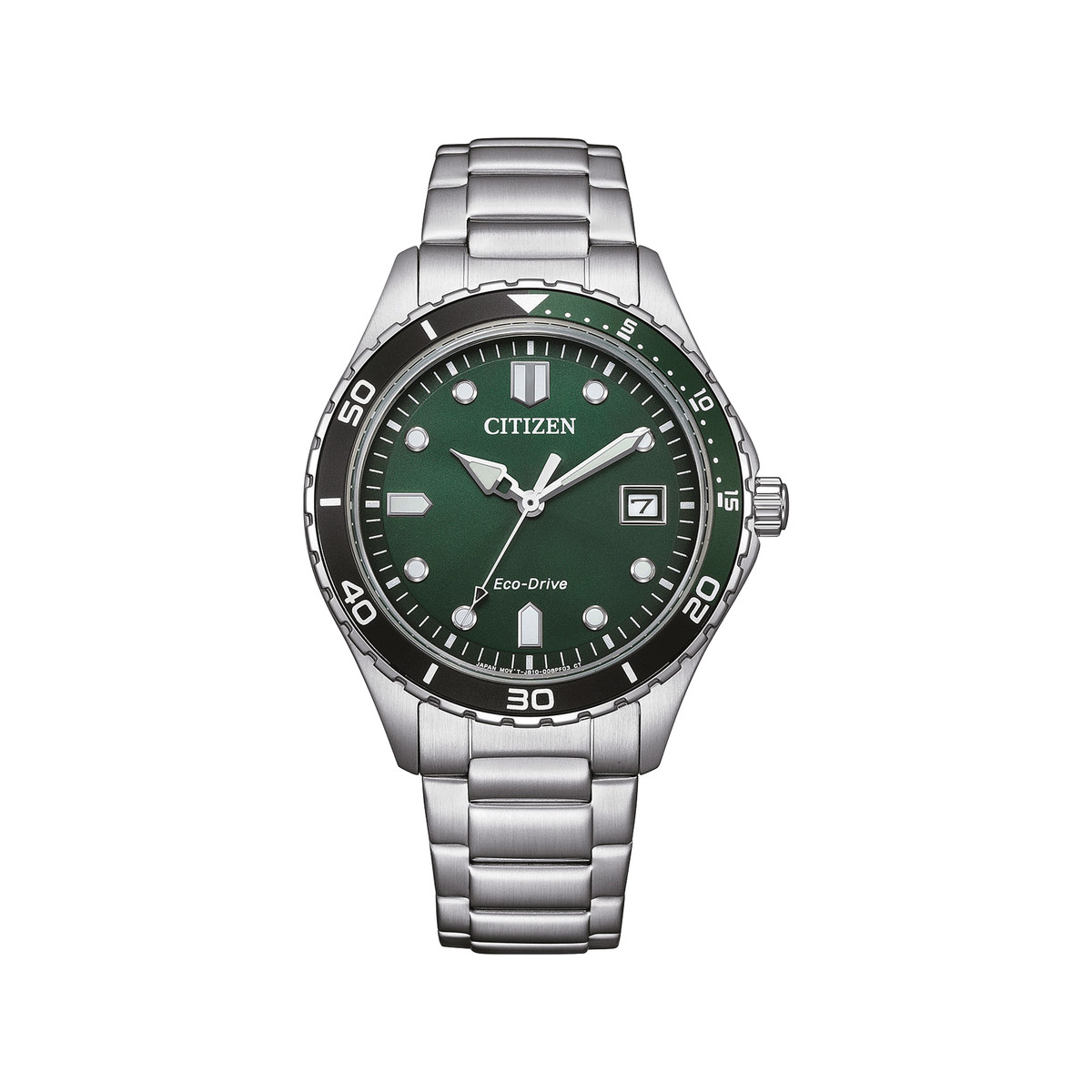 Montre CITIZEN platform homme eco-drive, bracelet acier inoxydable gris argent