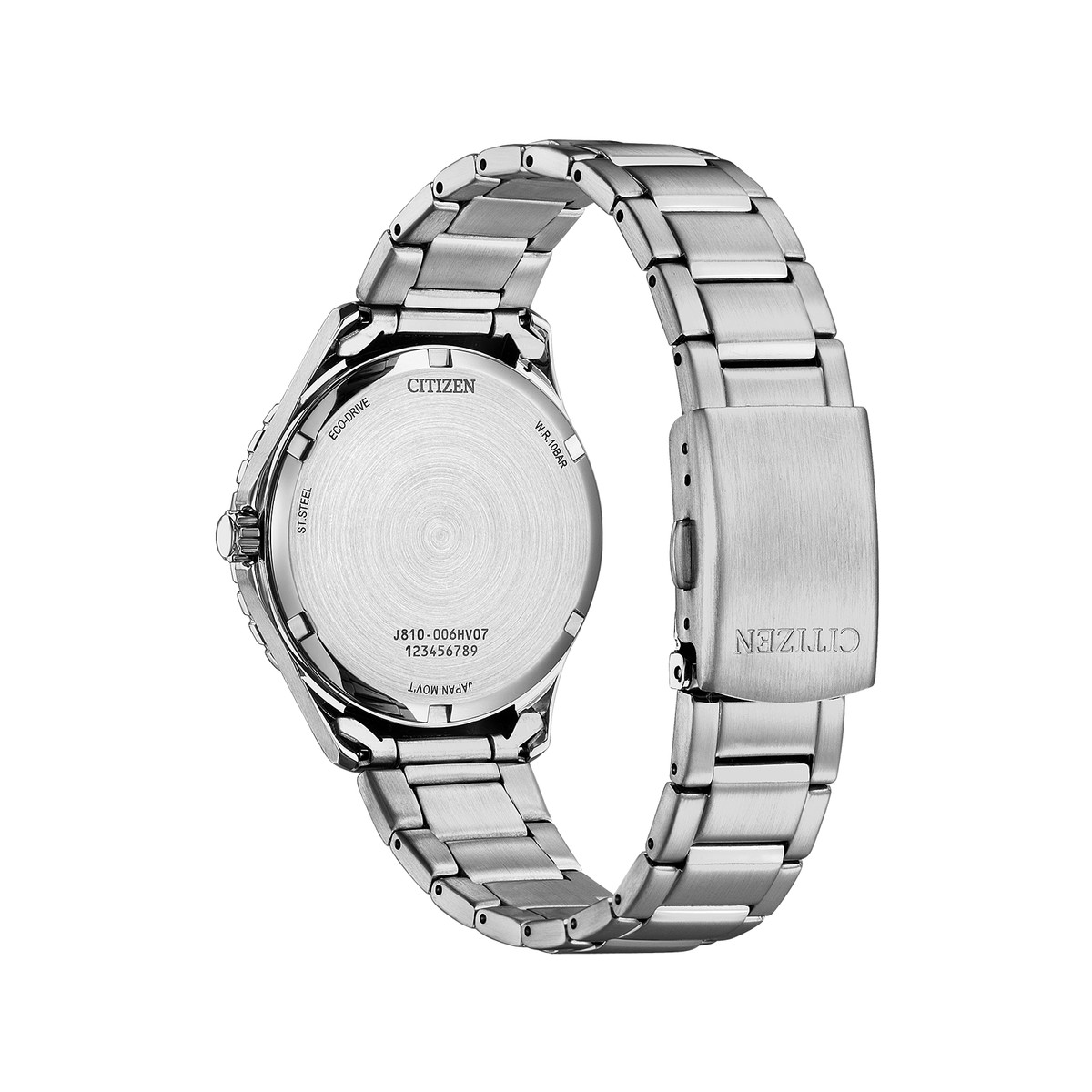 Montre CITIZEN platform homme eco-drive, bracelet acier inoxydable gris argent - vue 3