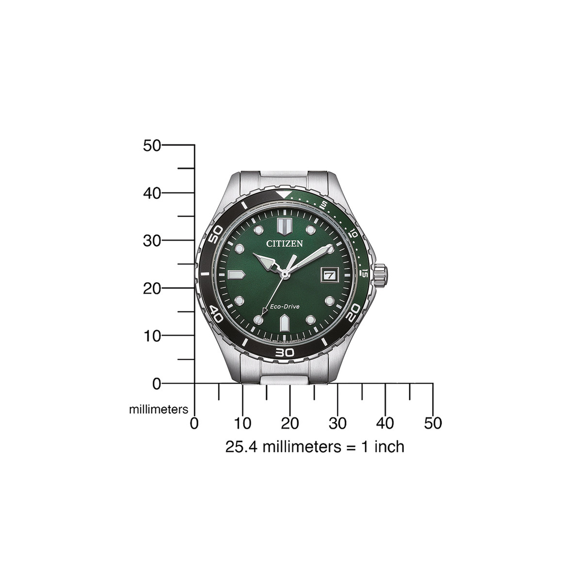 Montre CITIZEN platform homme eco-drive, bracelet acier inoxydable gris argent - vue D2