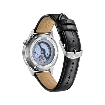Montre CITIZEN platform homme mecanique, bracelet cuir noir