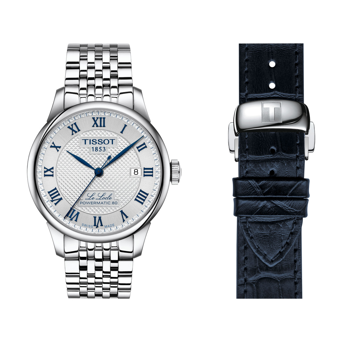 Montre TISSOT T-CLASSIC LE LOCLE 20TH ANNIVERSARY POWERMATIC 80 homme automatique, cadran gris bracelet acier inoxydable