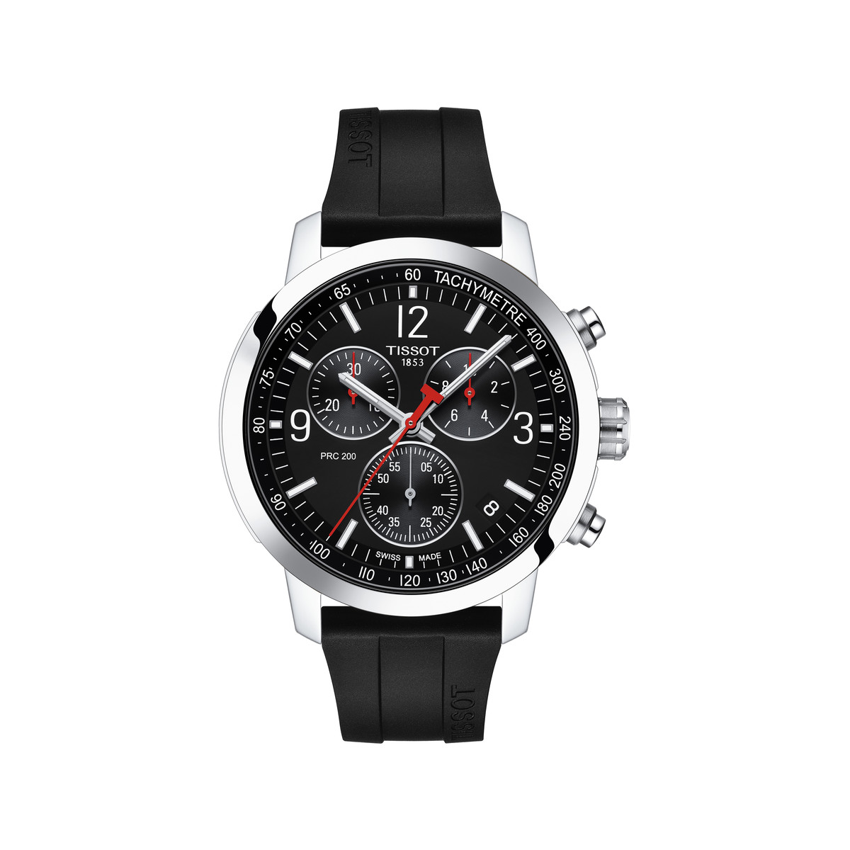 Montre TISSOT T-SPORT PRC 200 homme cadran noir bracelet caoutchouc noir
