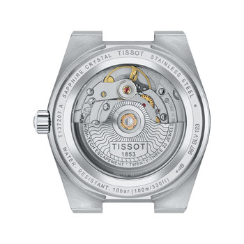 Montre TISSOT T-CLASSIC PRX POWERMATIC 80 mixte automatique cadran gris bracelet acier inoxydable