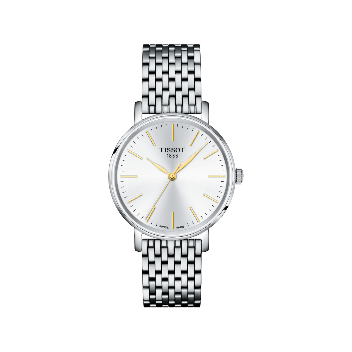 Montre TISSOT T-CLASSIC EVERYTIME mixte cadran gris bracelet acier inoxydable
