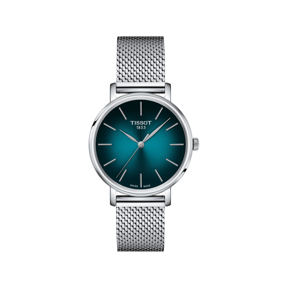 Montre TISSOT T-CLASSIC EVERYTIME mixte cadran bleu bracelet acier inoxydable