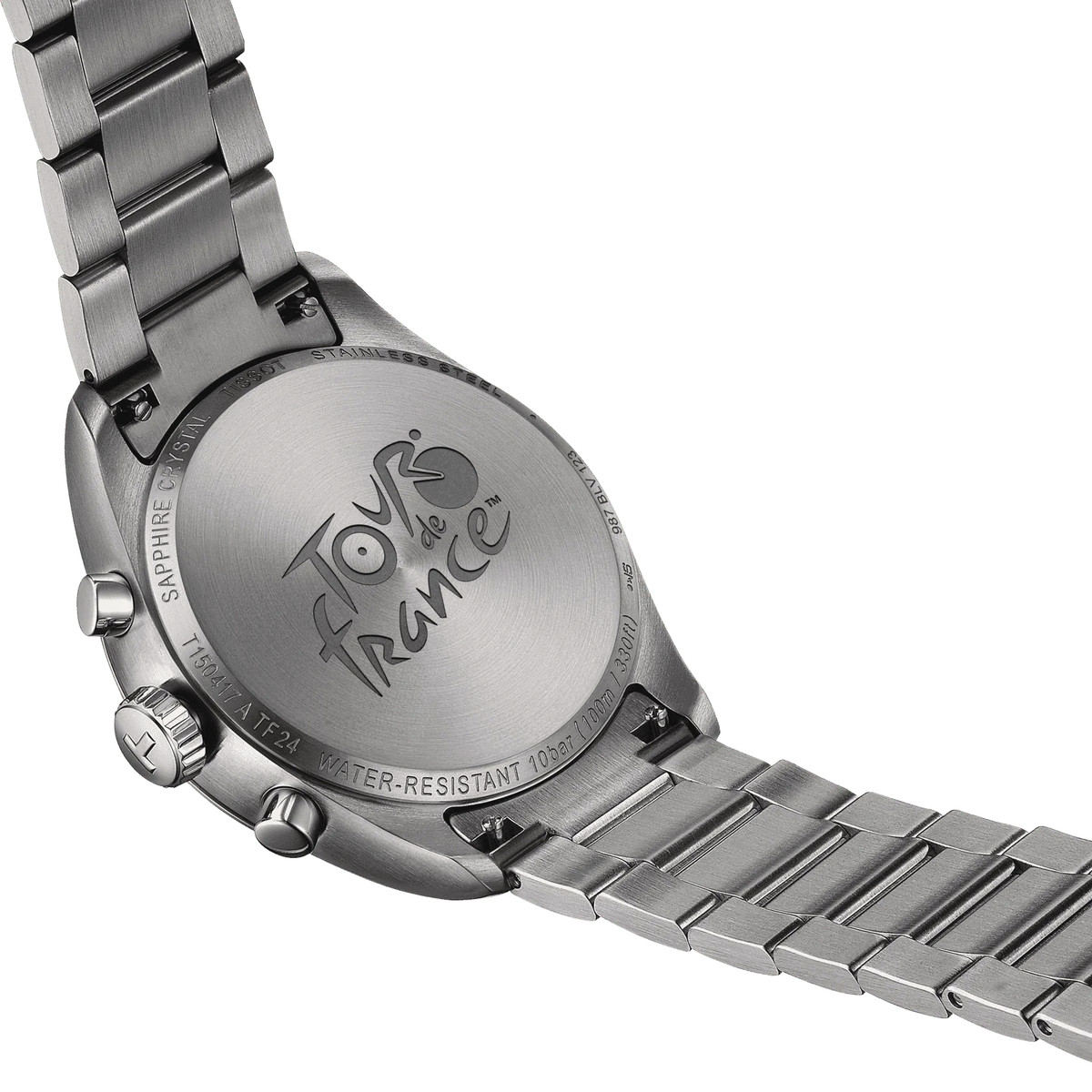 Montre TISSOT T-SPORT PR100 TOUR DE FRANCE homme cadran noir bracelet acier inoxydable - vue D2