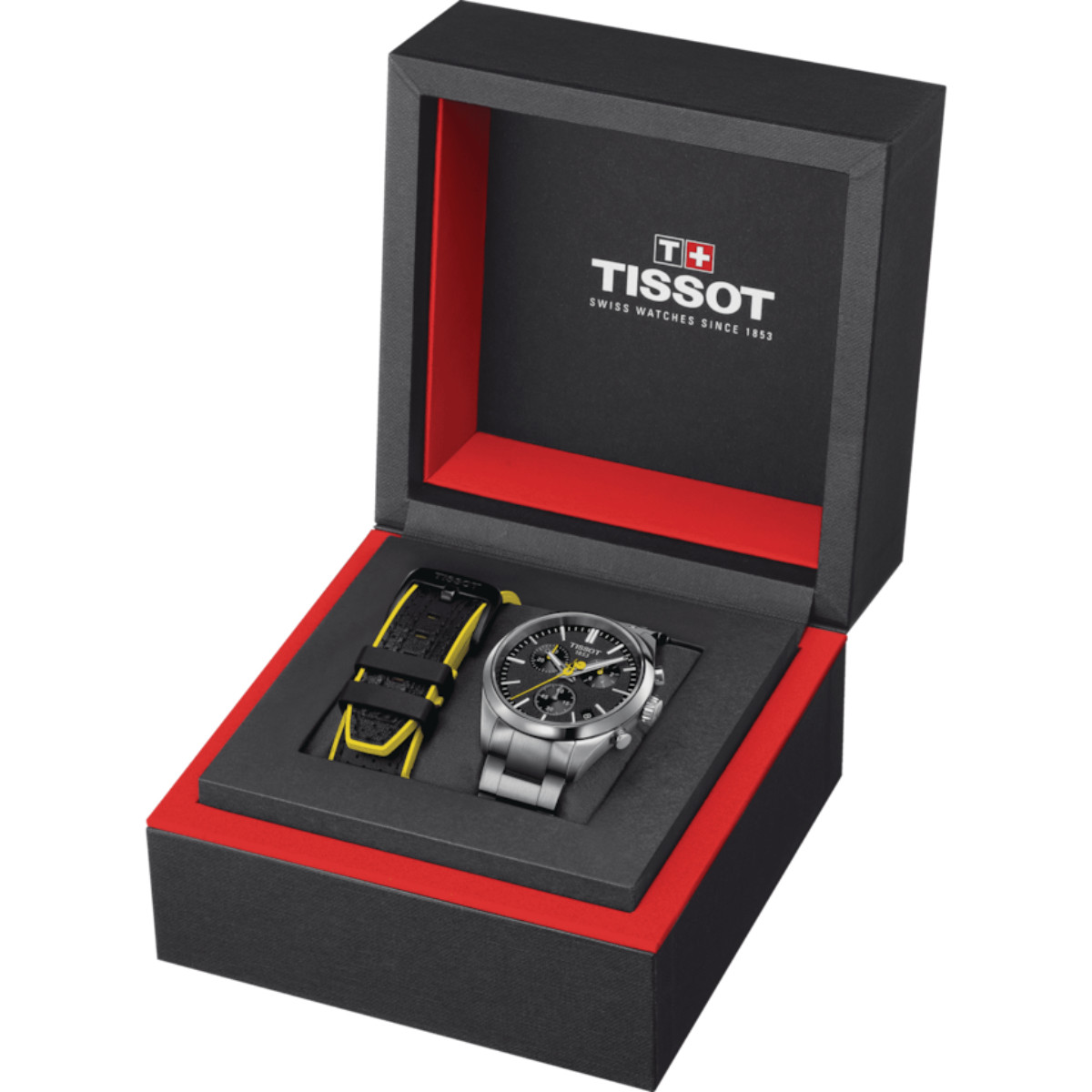 Montre TISSOT T-SPORT PR100 TOUR DE FRANCE homme cadran noir bracelet acier inoxydable - vue D3
