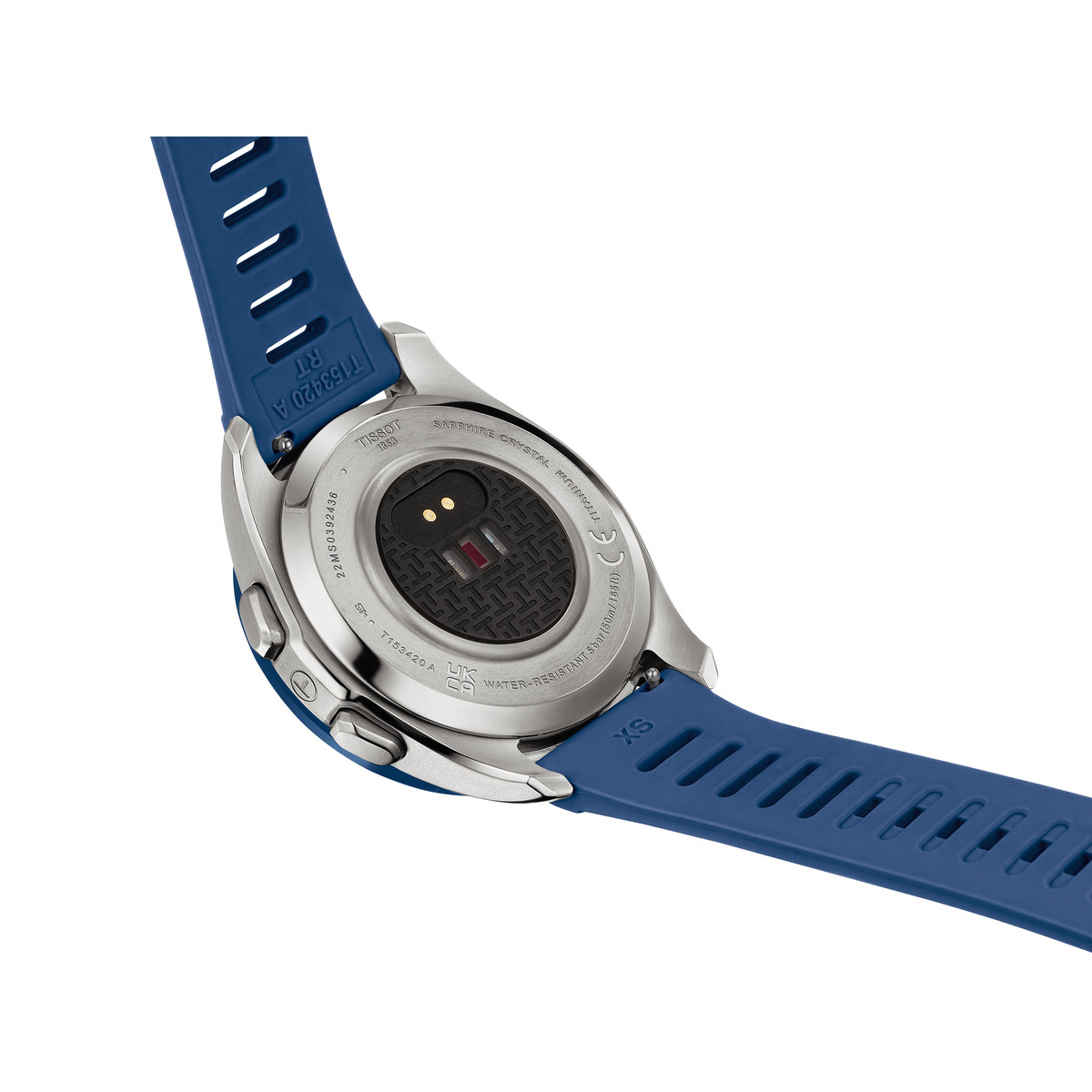 Montre TISSOT T-TOUCH CONNECT SOLAR SPORT homme cadran noir bracelet silicone bleu - vue D2