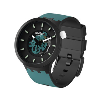 Montre SWATCH Big bold bioceramic Night trip homme bracelet silicone noir