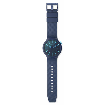 Montre SWATCH Big bold biosourced Indigo glow  homme bracelet matériau biosource bleu