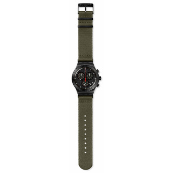 Montre SWATCH New irony By the bonfire chrono homme bracelet tissu vert