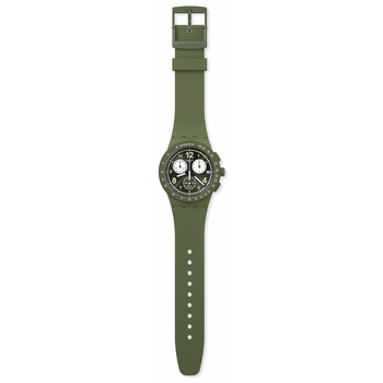 Montre SWATCH Chrono 42 Nothing basic about green homme bracelet silicone vert