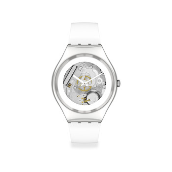 Montre SWATCH Skin irony Pure white irony homme bracelet silicone blanc