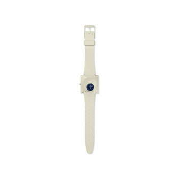Montre SWATCH Square bioceramic What if beige? homme bracelet matériau biosourcé beige