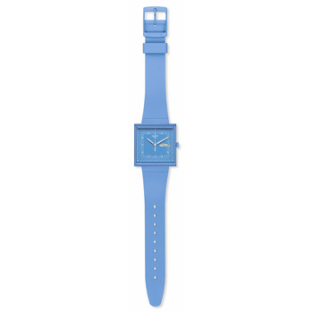 Montre SWATCH Square bioceramic What if sky? homme bracelet matériau biosourcé bleu