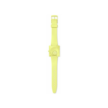 Montre SWATCH Square bioceramic What if lemon? homme bracelet matériau biosourcé jaune