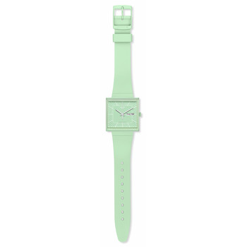 Montre SWATCH Square bioceramic What if mint? homme bracelet matériau biosourcé vert