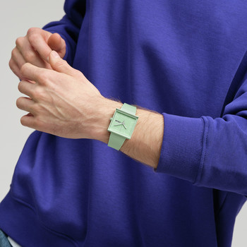 Montre SWATCH Square bioceramic What if mint? homme bracelet matériau biosourcé vert