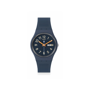 Montre SWATCH Gent biosourced Trendy lines at night homme bracelet silicone bleu