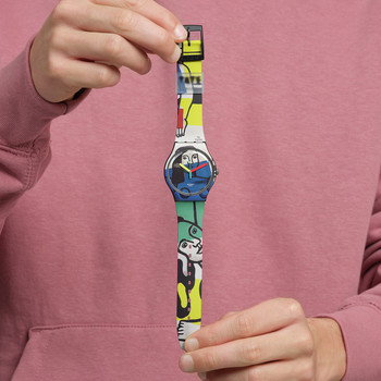 Montre SWATCH New gent bioceramic Leger's two women holding flowers homme bracelet silicone multicolore