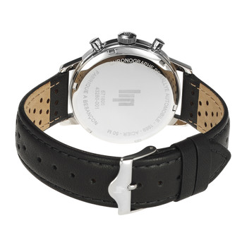 Montre LIP Rallye Chrono homme acier bracelet cuir noir