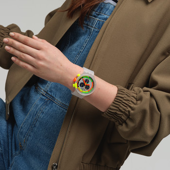 Montre SWATCH homme bracelet silicone transparent
