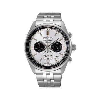Montre SEIKO sport homme chronographe, bracelet acier inoxydable argent