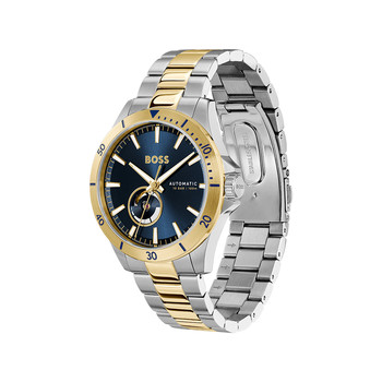 BOSS troper automatisch herenhorloge, tweekleurig stalen armband