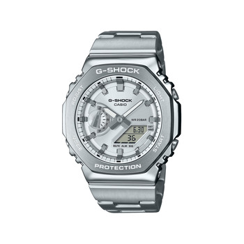 G-SHOCK men's watch with silver stainless steel bracelet