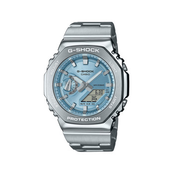 G-SHOCK men's watch with silver stainless steel bracelet
