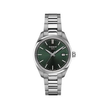TISSOT T-CLASSIC PR100 men's watch green dial stainless steel bracelet