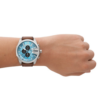 Montre DIESEL mega chief homme bracelet cuir marron